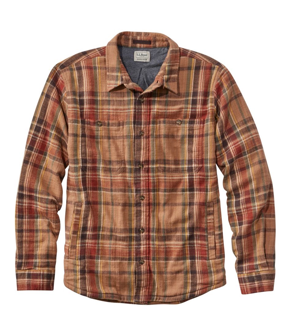L.L.Bean | Men's 1912 Field Flannel Shirt, Lined, Slightly Fitted Untucked Fit, Plaid