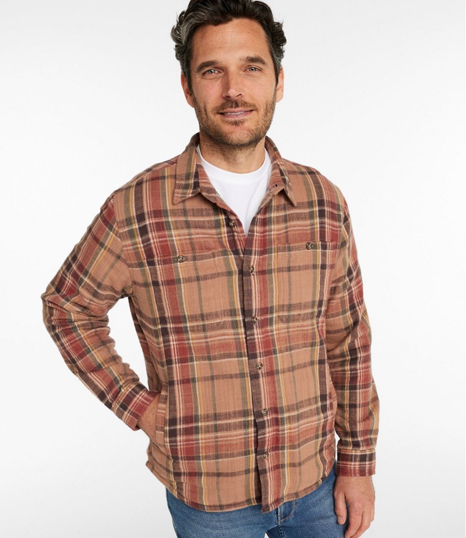L.L.Bean | Men's 1912 Field Flannel Shirt, Lined, Slightly Fitted Untucked Fit, Plaid