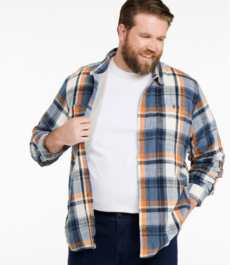 L.L.Bean | Men's 1912 Field Flannel Shirt, Lined, Slightly Fitted Untucked Fit, Plaid