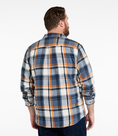 L.L.Bean | Men's 1912 Field Flannel Shirt, Lined, Slightly Fitted Untucked Fit, Plaid