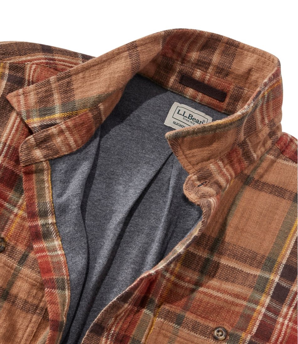 L.L.Bean | Men's 1912 Field Flannel Shirt, Lined, Slightly Fitted Untucked Fit, Plaid
