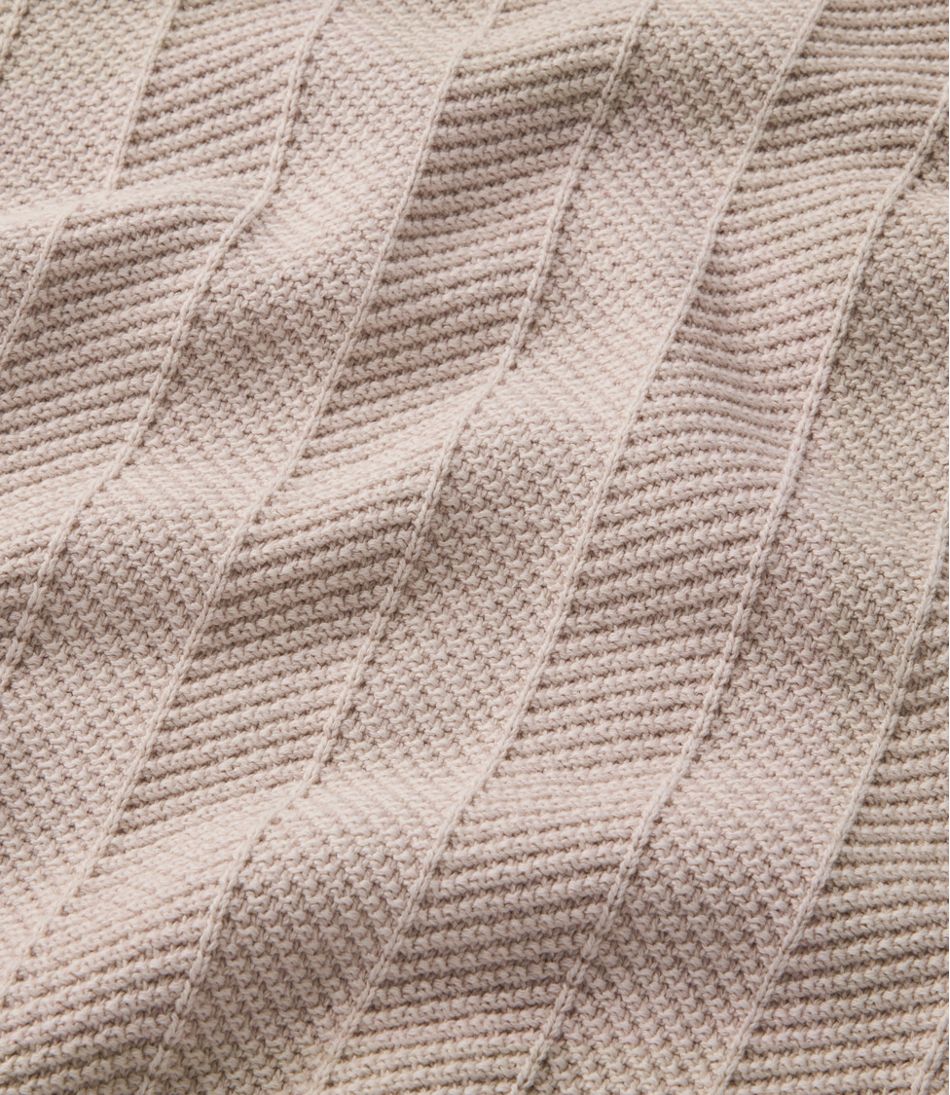 L.L.Bean | Men's Sunwashed Textured Cotton Sweater, Herringbone 1/4 Zip