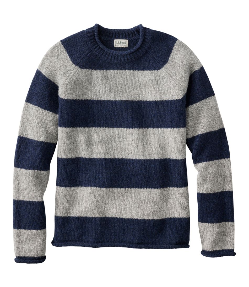 L.L.Bean | Men's Bean's Classic Ragg Wool Sweater, Rollneck, Stripe