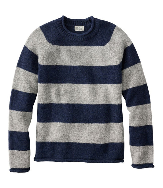 L.L.Bean | Men's Bean's Classic Ragg Wool Sweater, Rollneck, Stripe