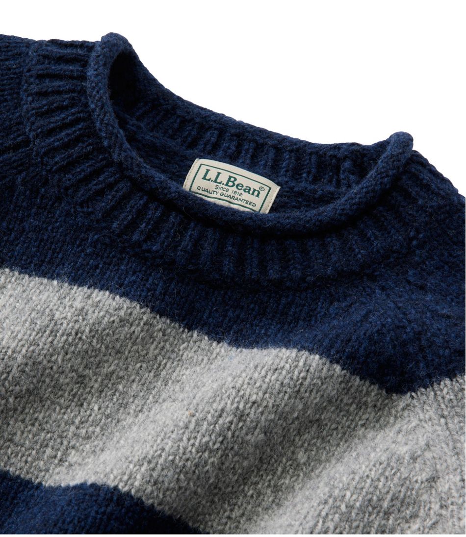 L.L.Bean | Men's Bean's Classic Ragg Wool Sweater, Rollneck, Stripe