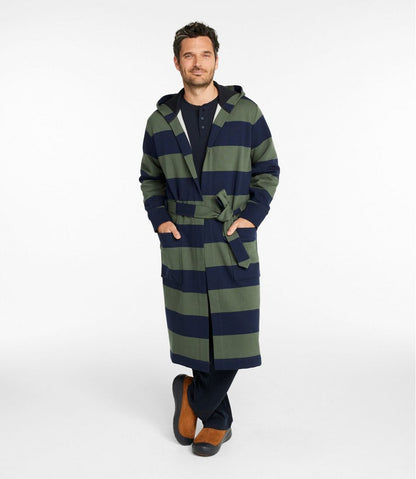 L.L.Bean | Men's Mariner Sweatshirt Robe, Stripe