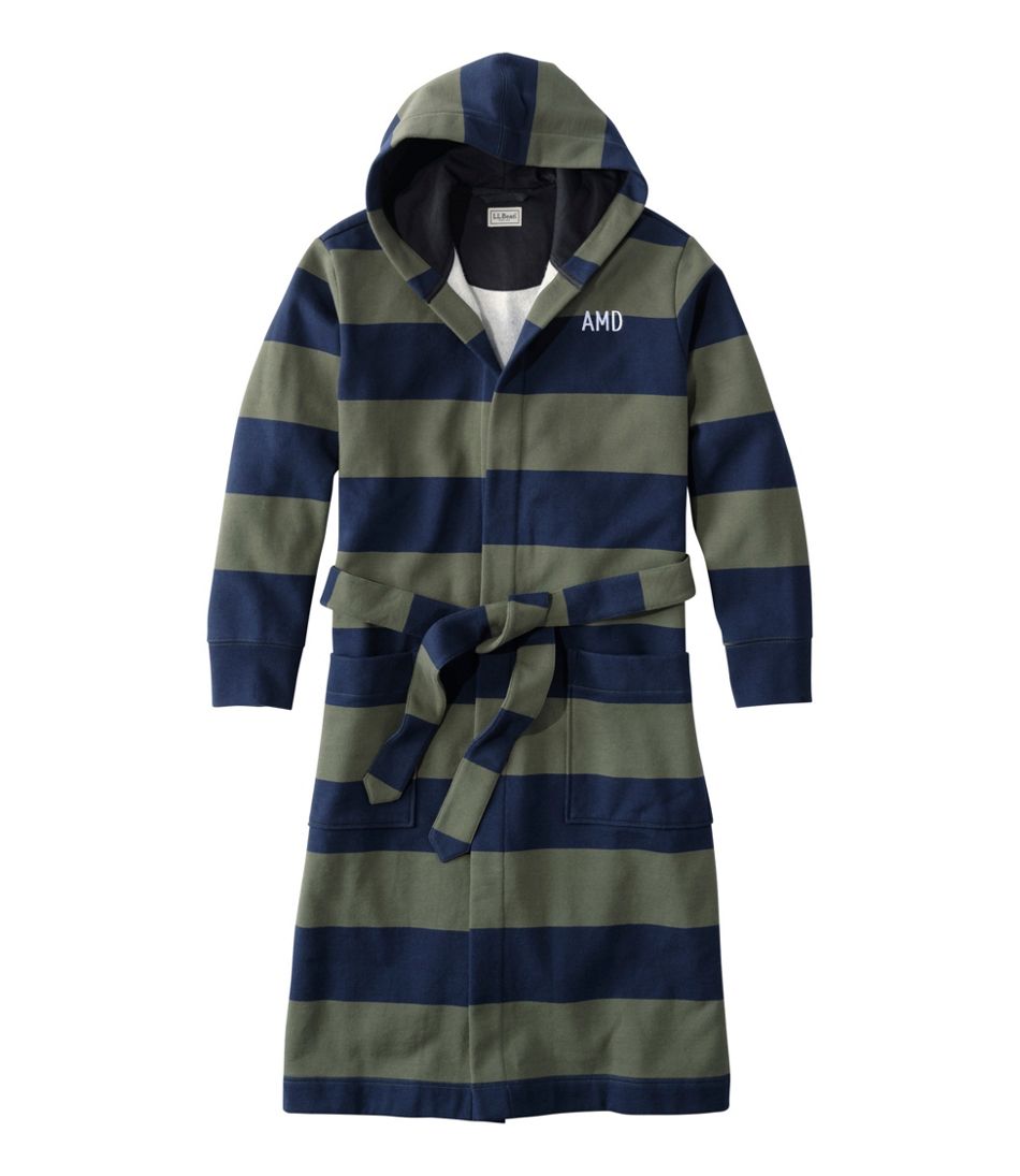 L.L.Bean | Men's Mariner Sweatshirt Robe, Stripe