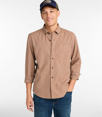 L.L.Bean | Men's Sunwashed Oxford Shirt, Slightly Fitted Untucked Fit, Stripe