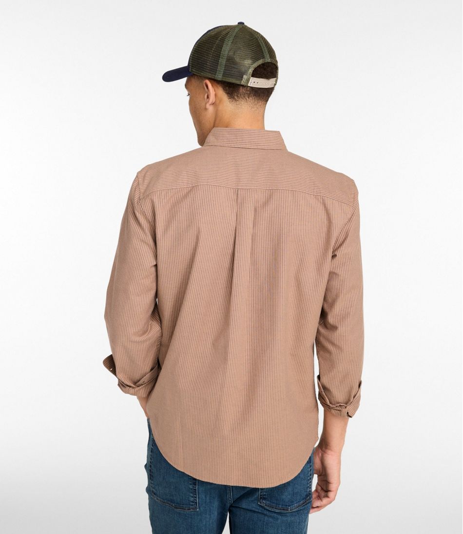 L.L.Bean | Men's Sunwashed Oxford Shirt, Slightly Fitted Untucked Fit, Stripe