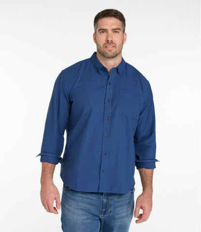 L.L.Bean | Men's Sunwashed Oxford Shirt, Slightly Fitted Untucked Fit, Stripe