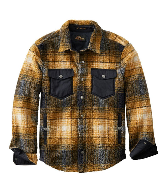 L.L.Bean | Men's Signature Mixed Media Fleece Shirt Jacket, Plaid
