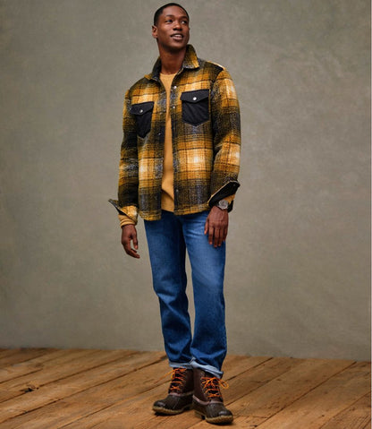 L.L.Bean | Men's Signature Mixed Media Fleece Shirt Jacket, Plaid