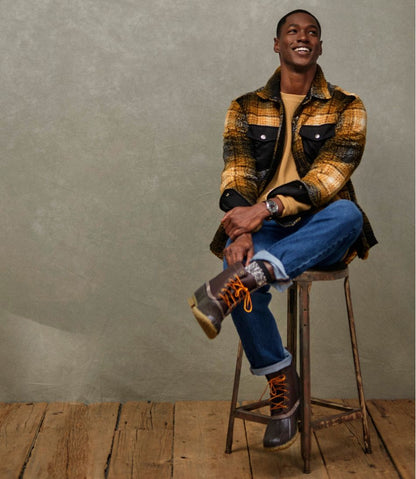 L.L.Bean | Men's Signature Mixed Media Fleece Shirt Jacket, Plaid