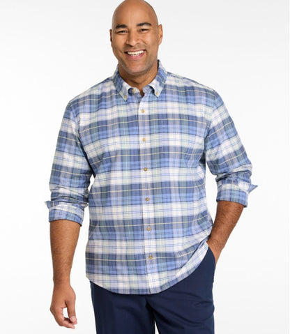 L.L.Bean | Men's Sunwashed Oxford Shirt, Slightly Fitted Untucked Fit, Plaid