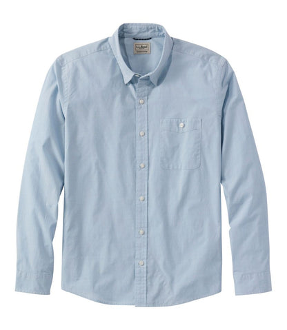 L.L.Bean | Men's Comfort Stretch Performance® Chambray Shirt, Long-Sleeve, Slightly Fitted Untucked Fit