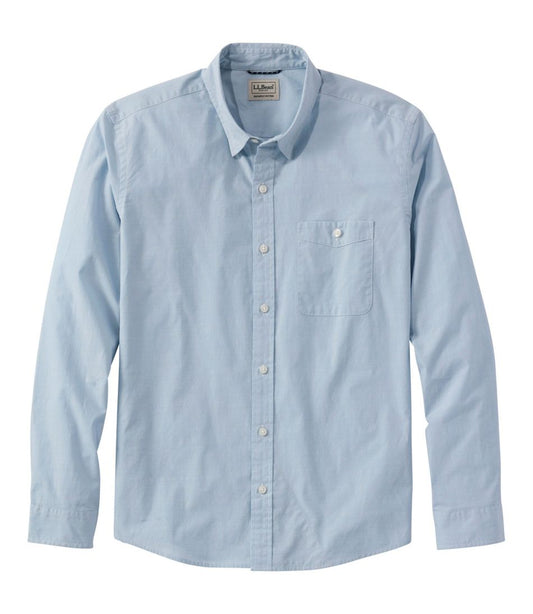 L.L.Bean | Men's Comfort Stretch Performance® Chambray Shirt, Long-Sleeve, Slightly Fitted Untucked Fit