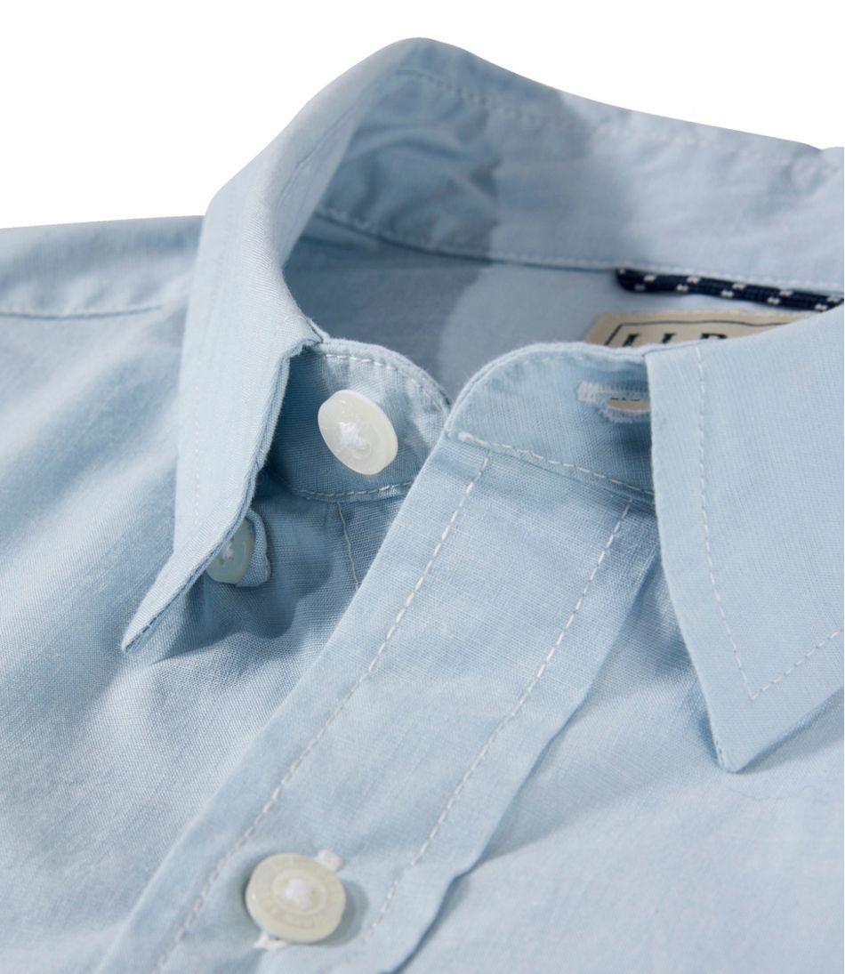 L.L.Bean | Men's Comfort Stretch Performance® Chambray Shirt, Long-Sleeve, Slightly Fitted Untucked Fit