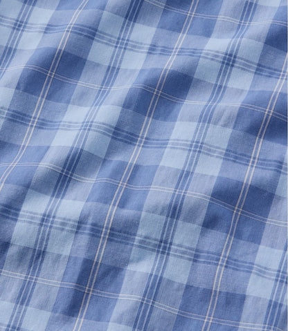 L.L.Bean | Men's Comfort Stretch Performance® Chambray Shirt, Long-Sleeve, Slightly Fitted Untucked Fit, Plaid