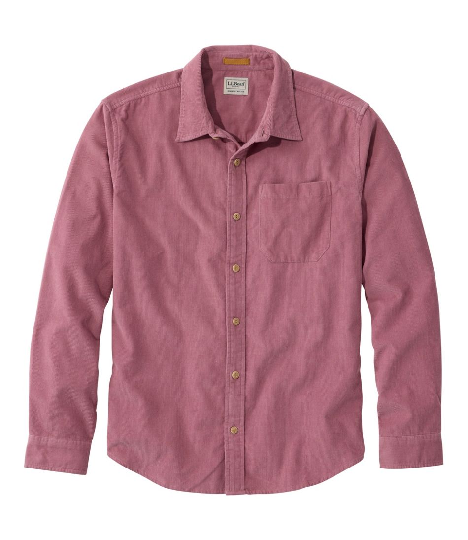 L.L.Bean | Men's Sunwashed Corduroy Shirt, Slightly Fitted Untucked Fit