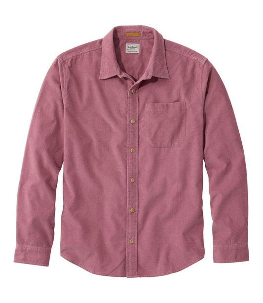 L.L.Bean | Men's Sunwashed Corduroy Shirt, Slightly Fitted Untucked Fit