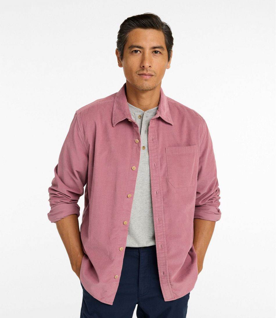 L.L.Bean | Men's Sunwashed Corduroy Shirt, Slightly Fitted Untucked Fit