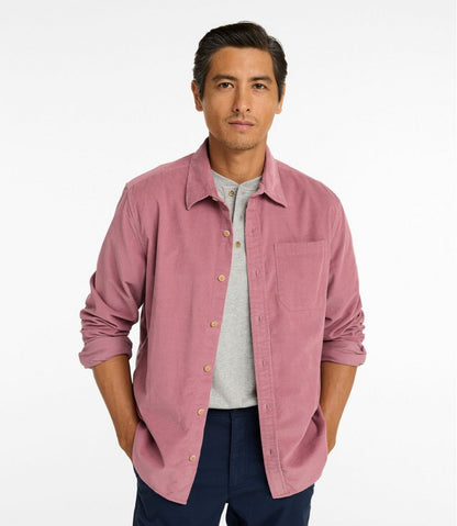 L.L.Bean | Men's Sunwashed Corduroy Shirt, Slightly Fitted Untucked Fit