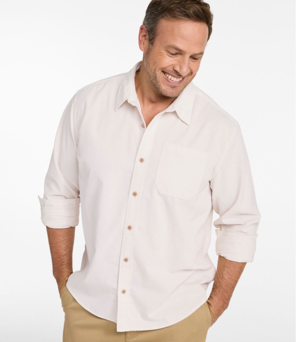 L.L.Bean | Men's Sunwashed Corduroy Shirt, Slightly Fitted Untucked Fit