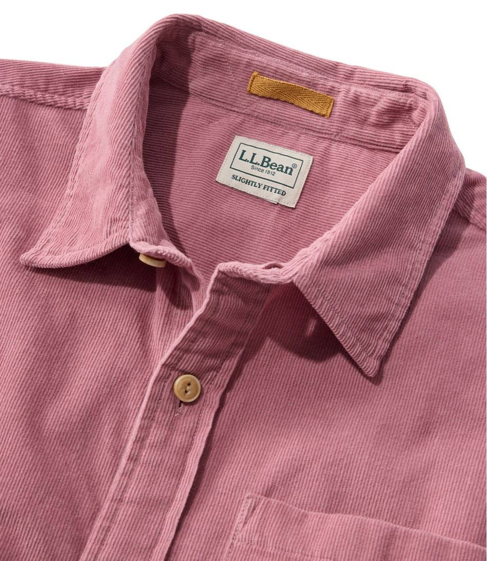 L.L.Bean | Men's Sunwashed Corduroy Shirt, Slightly Fitted Untucked Fit