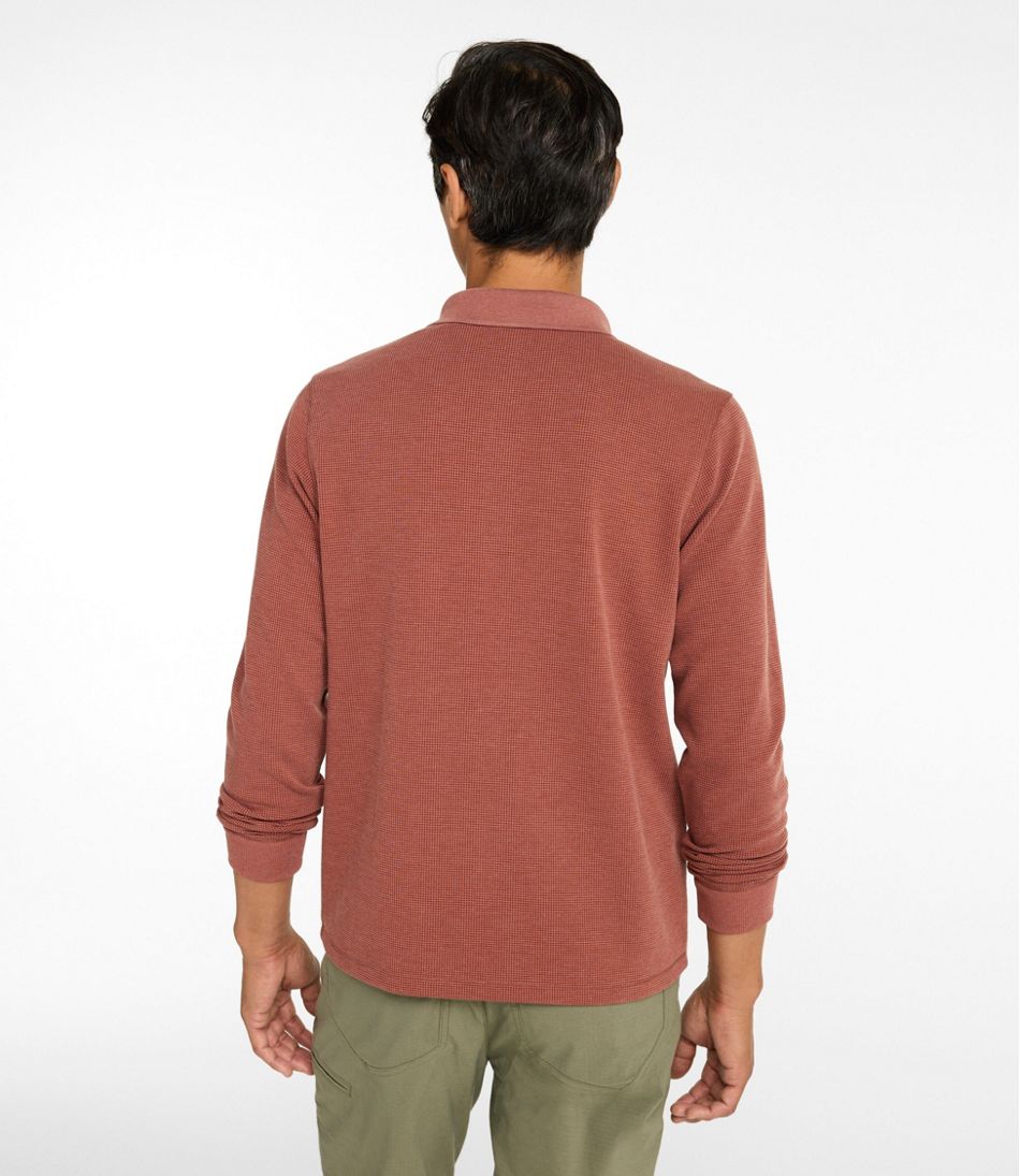 L.L.Bean | Men's Mountainside Micro Waffle Polo, Long-Sleeve