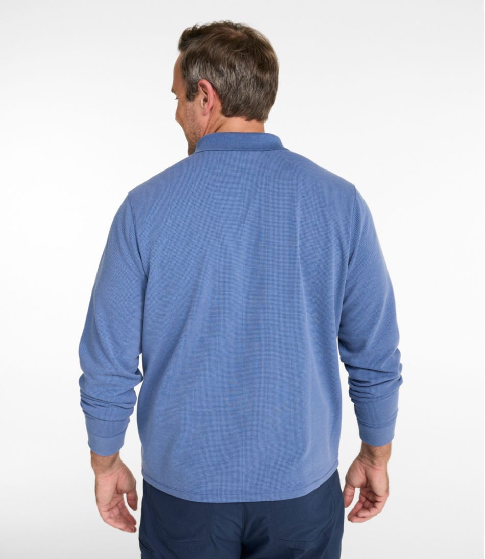 L.L.Bean | Men's Mountainside Micro Waffle Polo, Long-Sleeve