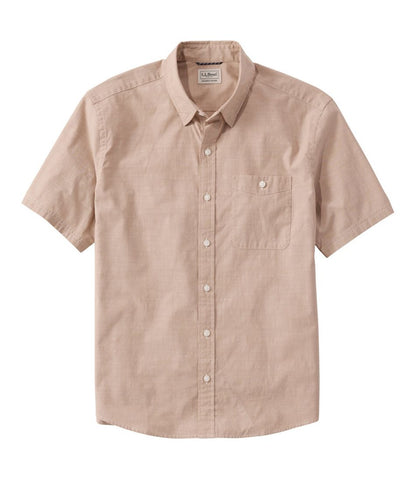 L.L.Bean | Men's Comfort Stretch Performance® Chambray Shirt, Short-Sleeve, Slightly Fitted Untucked Fit