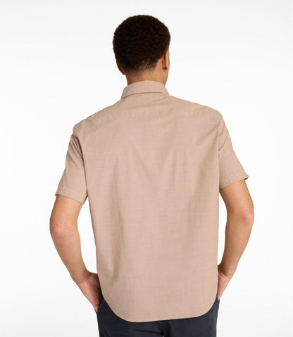 L.L.Bean | Men's Comfort Stretch Performance® Chambray Shirt, Short-Sleeve, Slightly Fitted Untucked Fit