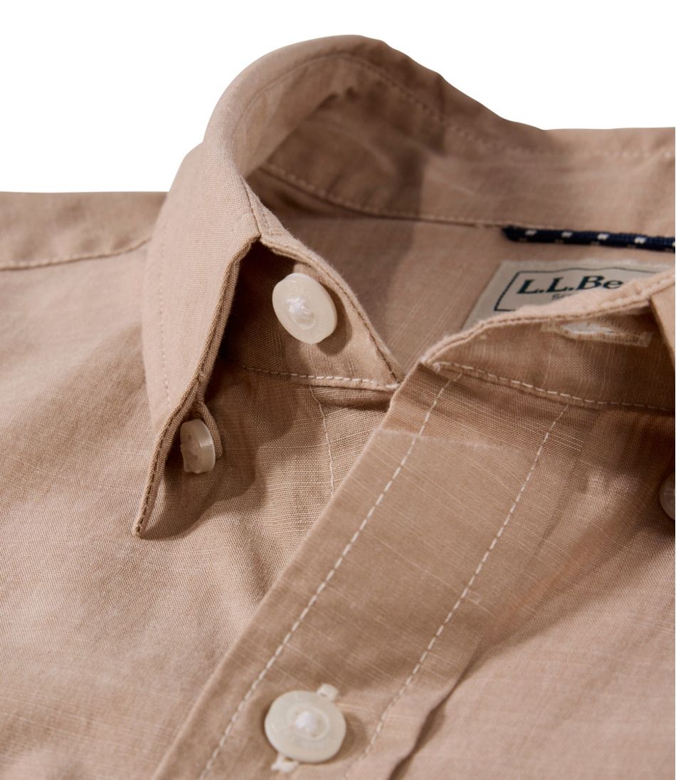L.L.Bean | Men's Comfort Stretch Performance® Chambray Shirt, Short-Sleeve, Slightly Fitted Untucked Fit