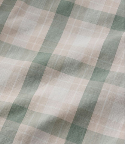 L.L.Bean | Men's Comfort Stretch Performance® Chambray Shirt, Short-Sleeve, Slightly Fitted Untucked Fit, Plaid