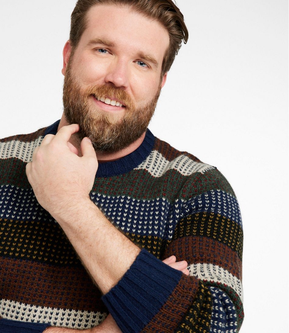 L.L.Bean | Men's Signature 1980 Matinicus Rock Sweater, Crewneck, Stripe