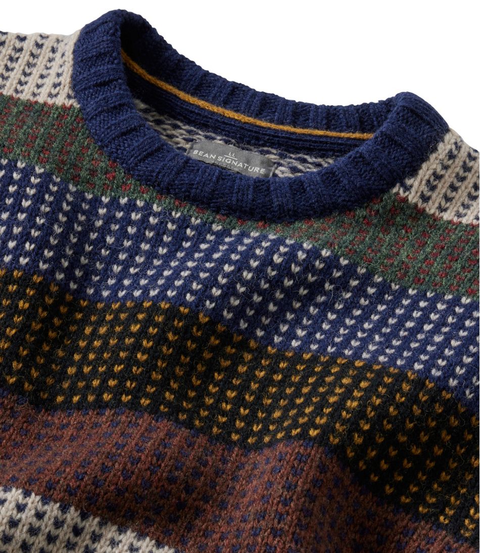 L.L.Bean | Men's Signature 1980 Matinicus Rock Sweater, Crewneck, Stripe