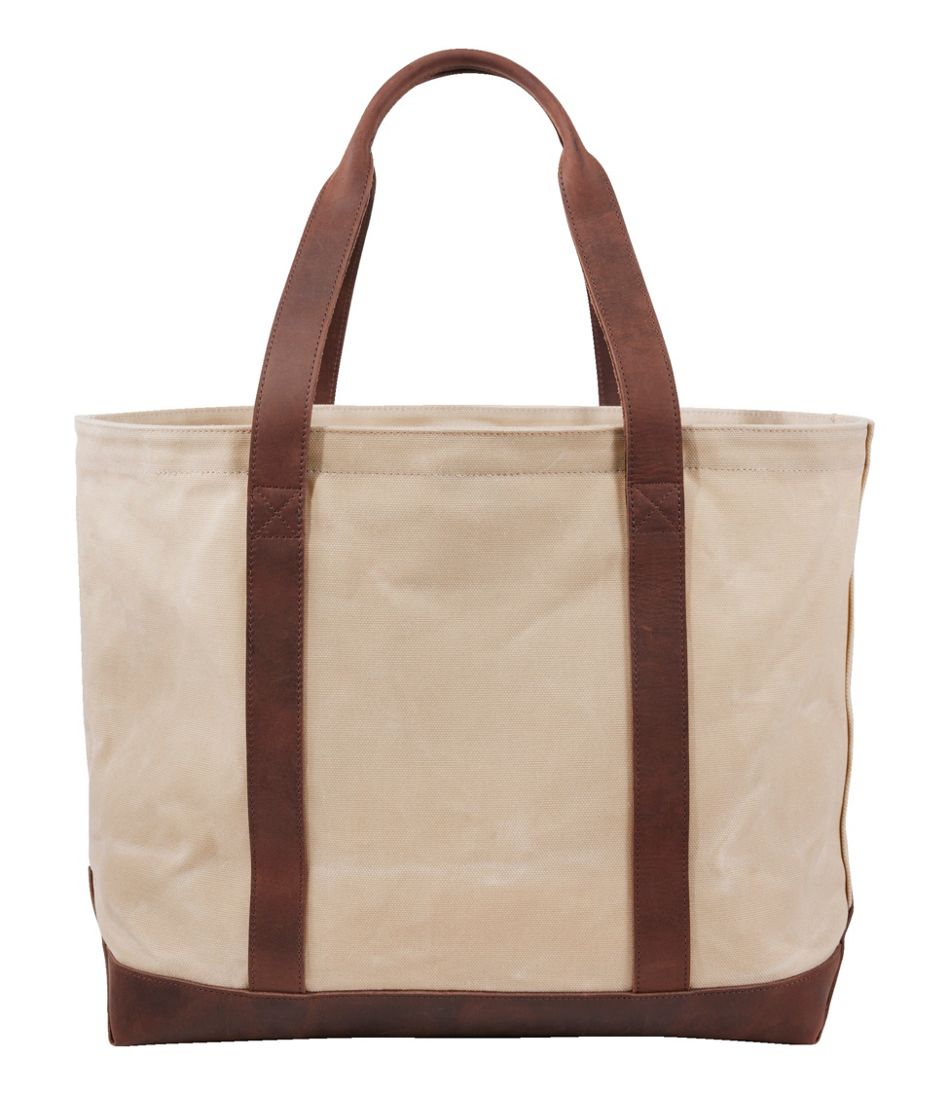 L.L.Bean | Leather-Trim Waxed Canvas Tote