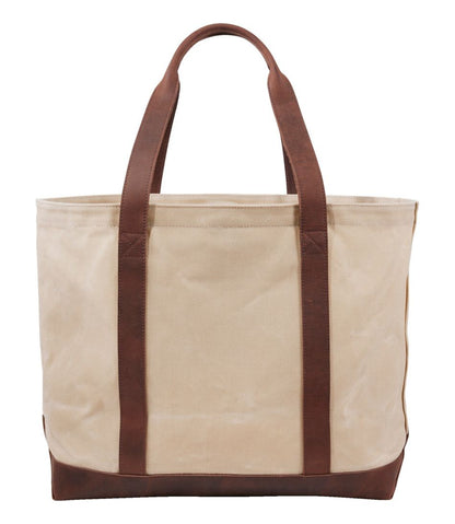 L.L.Bean | Leather-Trim Waxed Canvas Tote