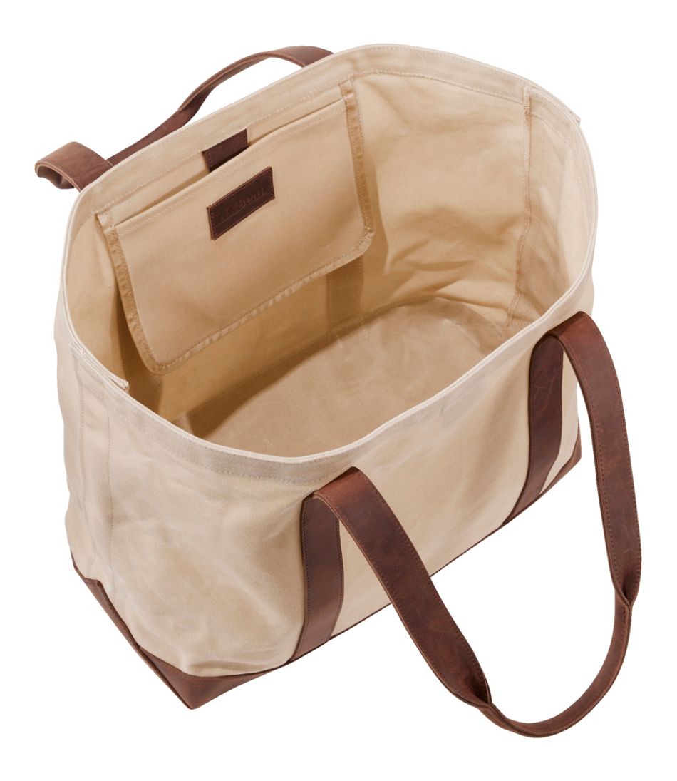 L.L.Bean | Leather-Trim Waxed Canvas Tote