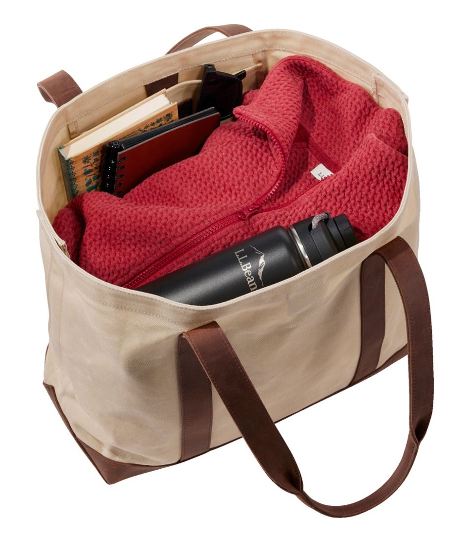 L.L.Bean | Leather-Trim Waxed Canvas Tote