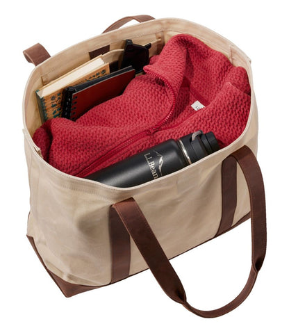 L.L.Bean | Leather-Trim Waxed Canvas Tote