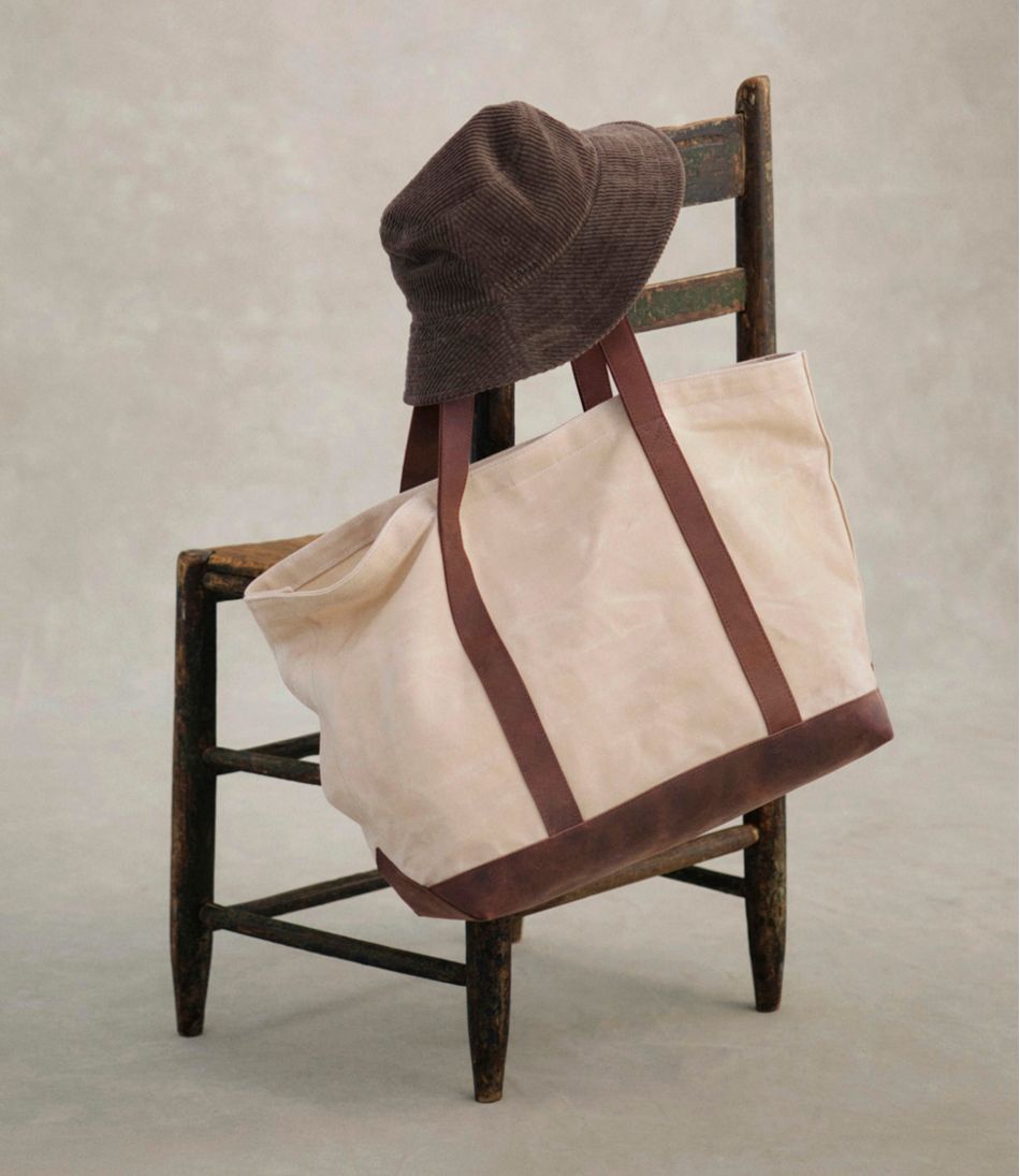L.L.Bean | Leather-Trim Waxed Canvas Tote