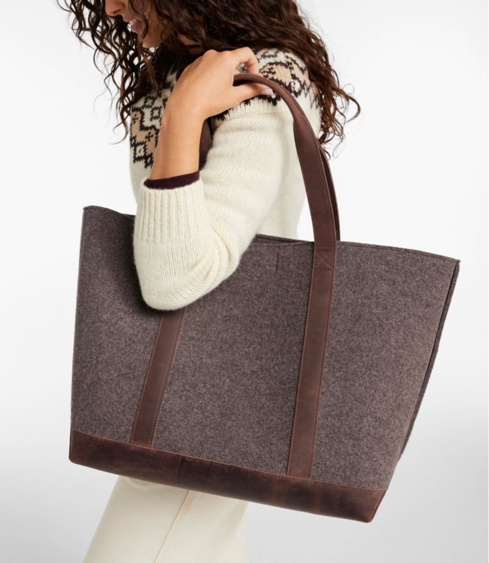 L.L.Bean | Leather-Trim Wool Tote