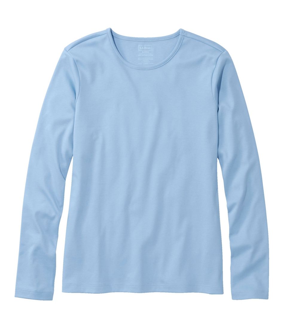 L.L.Bean | Women's Pima Cotton Tee, Long-Sleeve Crewneck
