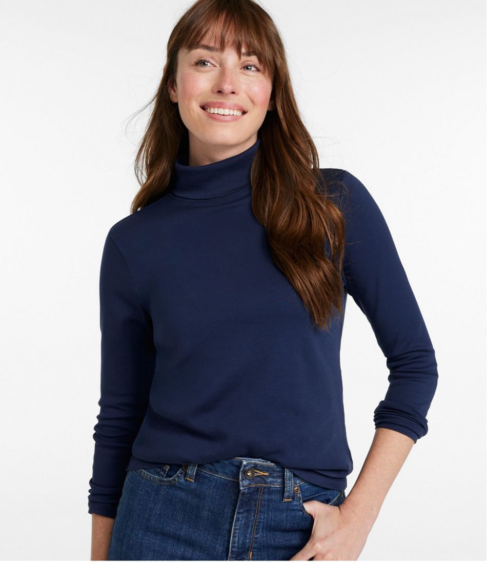 L.L.Bean | Women's Pima Cotton Turtleneck, Long-Sleeve