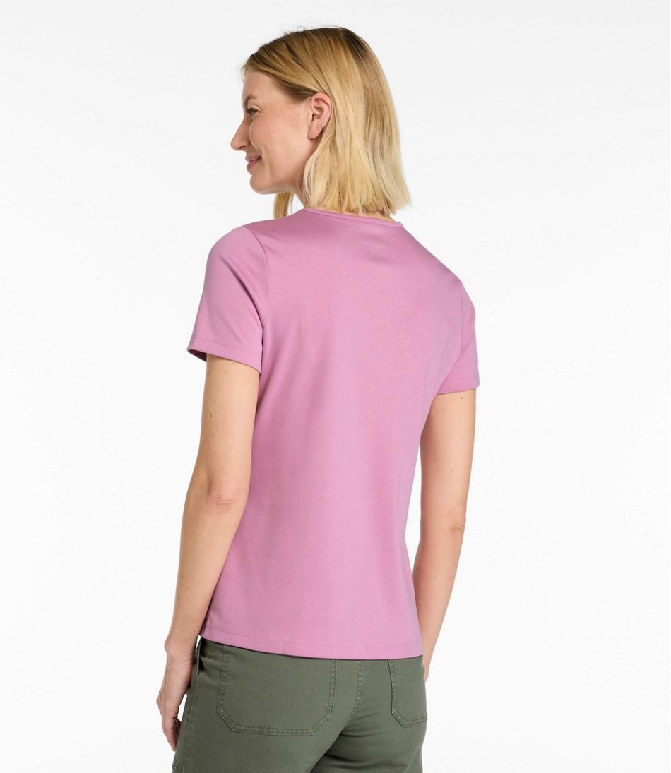 L.L.Bean | Women's Pima Cotton Tee, Short-Sleeve Crewneck