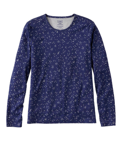 L.L.Bean | Women's Pima Cotton Tee, Long-Sleeve Crewneck Print