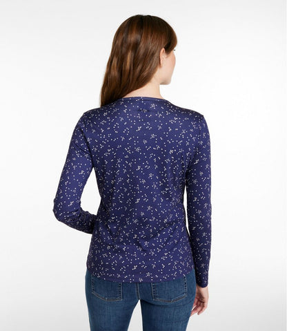 L.L.Bean | Women's Pima Cotton Tee, Long-Sleeve Crewneck Print