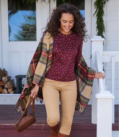 L.L.Bean | Women's Pima Cotton Tee, Long-Sleeve Crewneck Print