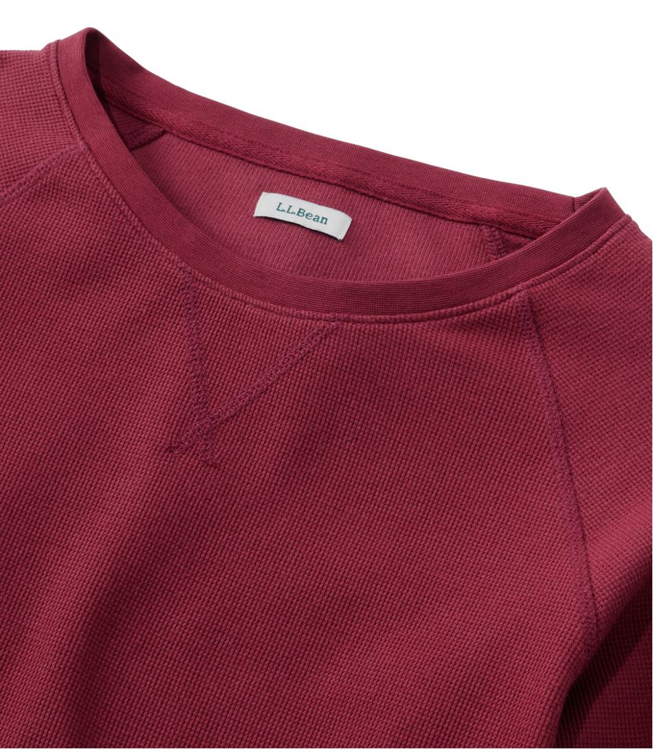 L.L.Bean | Women's Unshrinkable Mini-Waffle Tee, Long-Sleeve Crewneck